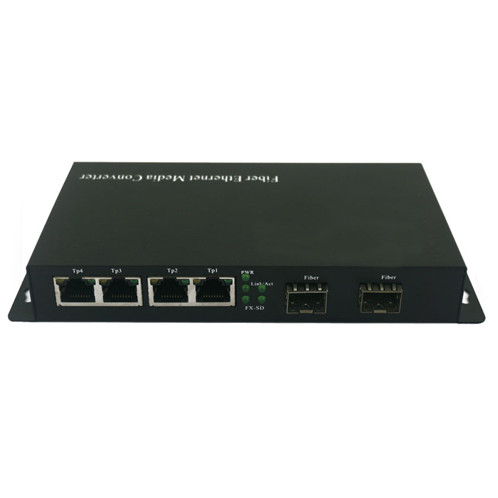 2SFP Slots And 4RJ45 Port SFP Fiber Media Converter