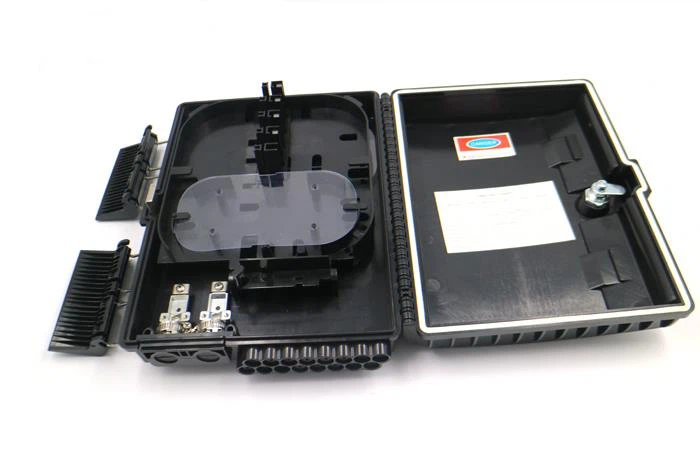 FTTH Fiber Optical Outdoor Black Color 16 Port Wall Mounted Distribution Box