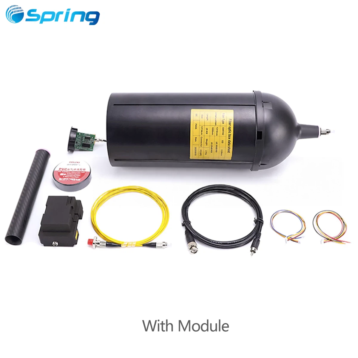 drone fiber optic cable with module