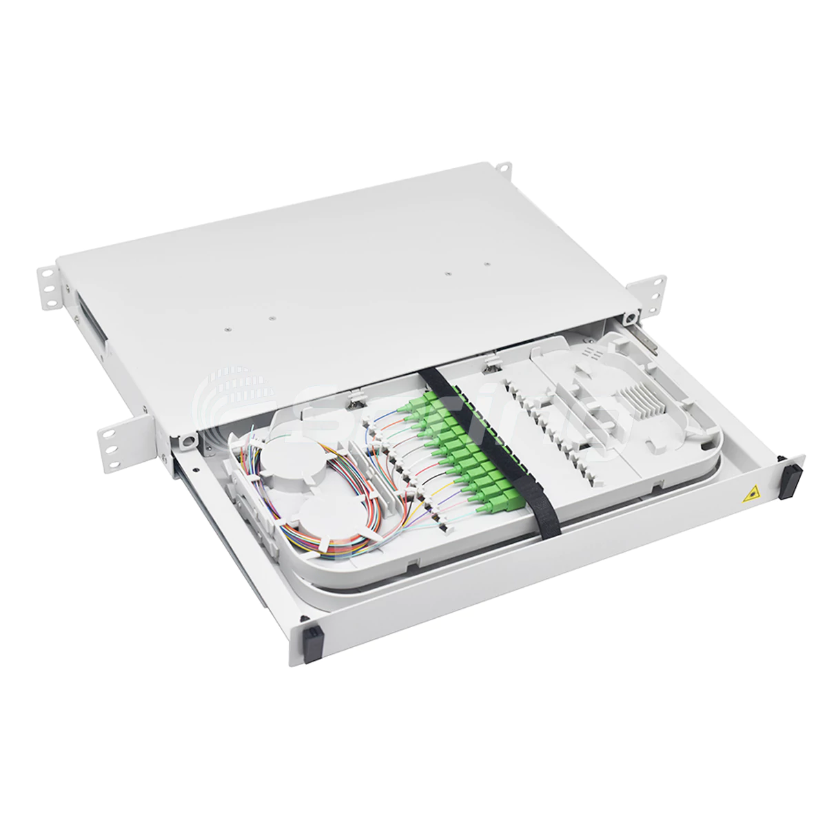1U 24 Core Sliding Fiber Optic Patch Panel