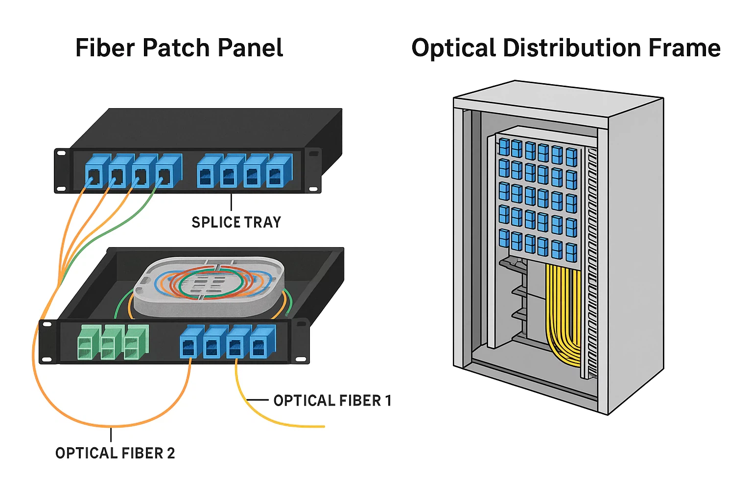 Fiber Patch Panel vs ODF Fiber Patch Panel vs ODF