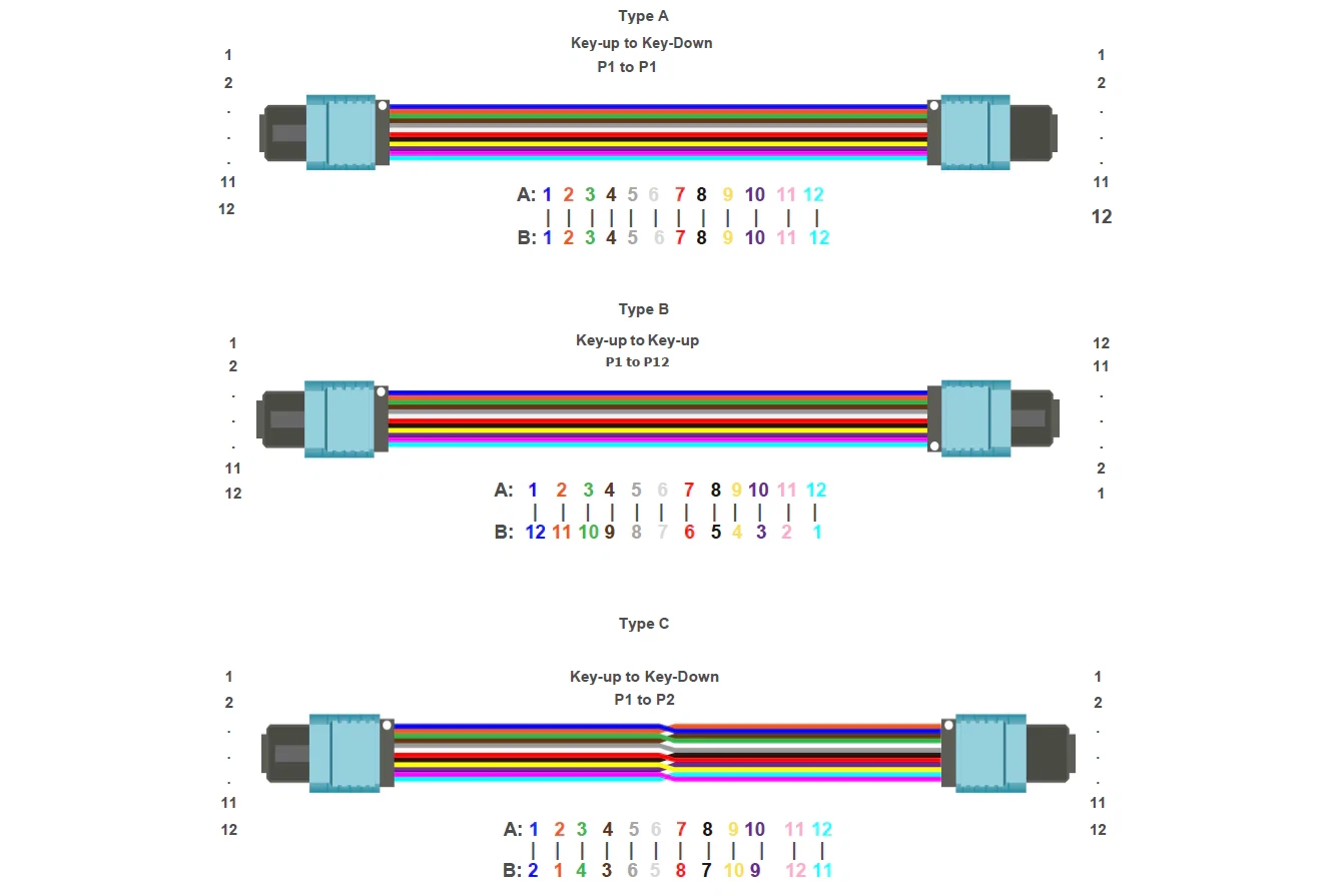 12F MPO-MPO patch cord polarity 12F MPO-MPO patch cord polarity